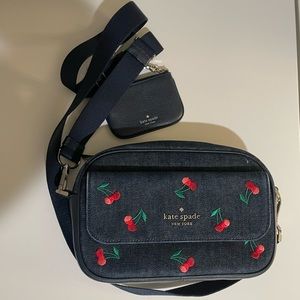 Long strap Kate Spade denim purse
